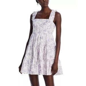 Aqua Purple Floral Mini Dress